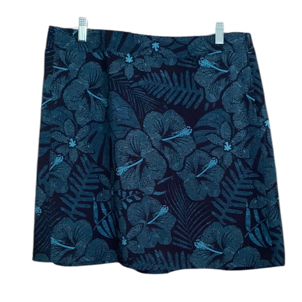 Rip Skirt Hawaii Maui Moonlight Floral Logo Swim Skirt - Teal & Black Sz L